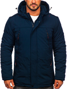 Men's Winter Parka Jacket Navy Blue Bolf 5M713