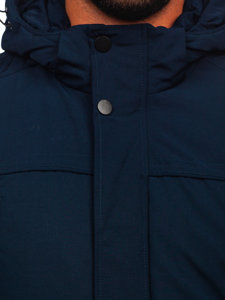 Men's Winter Parka Jacket Navy Blue Bolf 5M713