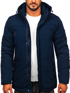 Men's Winter Parka Jacket Navy Blue Bolf 5M717