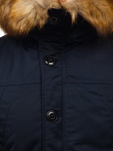 Men's Winter Parka Jacket Navy Blue Bolf JK355