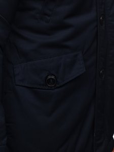 Men's Winter Parka Jacket Navy Blue Bolf JK355