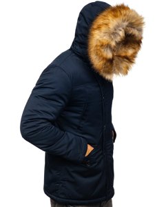 Men's Winter Parka Jacket Navy Blue Bolf JK355