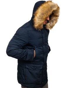 Men's Winter Parka Jacket Navy Blue Bolf JK361