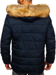 Men's Winter Parka Jacket Navy Blue Bolf JK361