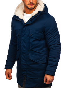 Men's Winter Parka Jacket Navy Blue Bolf M115