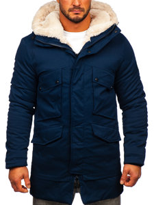 Men's Winter Parka Jacket Navy Blue Bolf M115