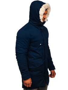 Men's Winter Parka Jacket Navy Blue Bolf M115