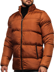 Men's Winter Quilted Jacket Brown Bolf 0025