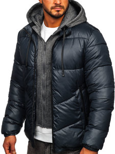 Men's Winter Quilted Jacket Graphite Bolf B2906