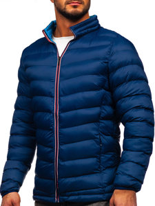 Men's Winter Quilted Sport Jacket Navy Blue Bolf 1100