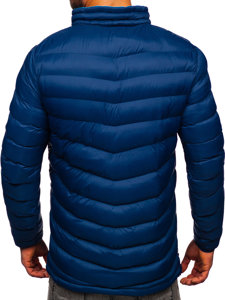 Men's Winter Quilted Sport Jacket Navy Blue Bolf 1100