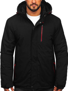 Men's Winter Ski Jacket Black-Red Bolf 7097