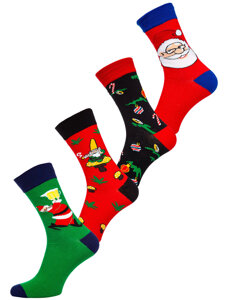 Men's X-mas Socks Multicolour Bolf MCHM1-4P 4 PACK