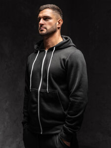 Men's Zip Hoodie Black Bolf HW2787A1