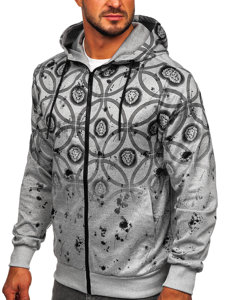 Men's Zip Hoodie Grey Bolf 27B8122