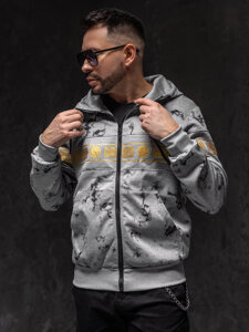 Men's Zip Hoodie Grey Bolf 27B8125A1