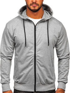 Men's Zip Hoodie Grey Bolf B025