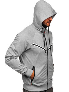 Men's Zip Hoodie Grey Bolf B035