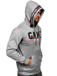 Men's Zip Hoodie Grey Bolf HY961