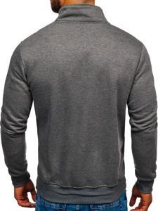 Men's Zip Stand Up Sweatshirt Anthracite Bolf B002