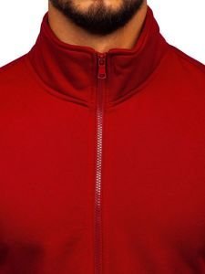 Men's Zip Stand Up Sweatshirt Claret Bolf B002