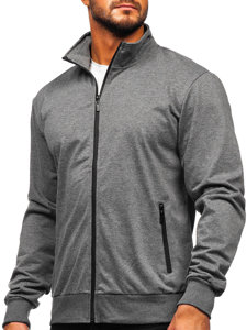 Men's Zip Stand Up Sweatshirt Graphite Bolf B069