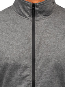 Men's Zip Stand Up Sweatshirt Graphite Bolf B069