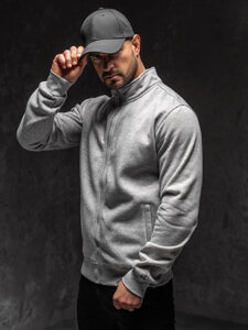 Men's Zip Stand Up Sweatshirt Grey Bolf B002A1