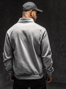 Men's Zip Stand Up Sweatshirt Grey Bolf B002A1