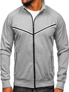 Men's Zip Stand Up Sweatshirt Grey Bolf B062