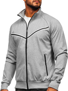 Men's Zip Stand Up Sweatshirt Grey Bolf B062