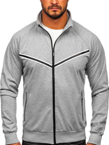 Men's Zip Stand Up Sweatshirt Grey Bolf B062