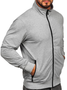 Men's Zip Stand Up Sweatshirt Grey Bolf B229