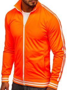 Men's Zip Sweatshirt Stand Up Retro Style Orange Bolf 11113