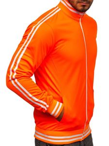 Men's Zip Sweatshirt Stand Up Retro Style Orange Bolf 11113