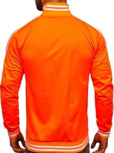 Men's Zip Sweatshirt Stand Up Retro Style Orange Bolf 11113