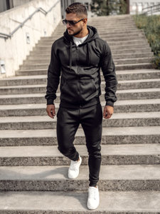 Men's Zip Tracksuit Black Bolf D004