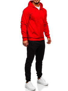 Men's Zip Tracksuit Red Bolf D004