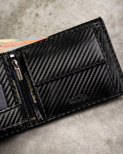 Set: Men's Wallet and Leather Fob Black 19964