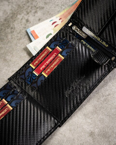 Set: Men's Wallet and Leather Fob Black 19964