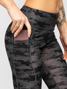 Women's 2-Piece Camo Sport Outfit Black Bolf XL016