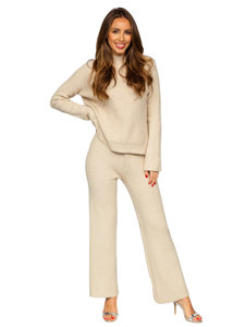 Women's 2-Piece Knitted Tracksuit Beige Bolf J51928AB