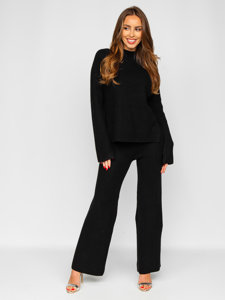 Women's 2-Piece Knitted Tracksuit Black Bolf J51928AB