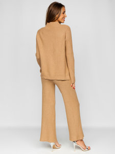 Women's 2-Piece Knitted Tracksuit Camel Bolf J51928AB