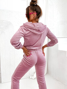 Women’s 2-Piece Velour Outfit Light Pink Bolf 829