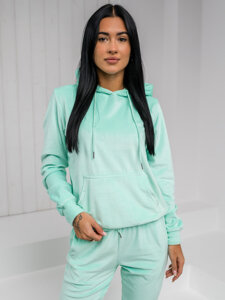 Women’s 2-Piece Velour Outfit with hood Mint Bolf 8C1175