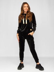 Women's 2-Piece Velour Tracksuit Black Bolf 637