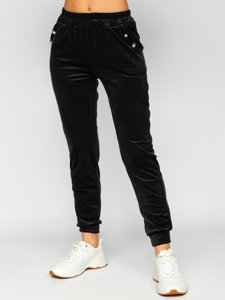 Women's 2-Piece Velour Tracksuit Black Bolf 642