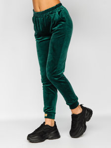 Women's 2-Piece Velour Tracksuit Bottle Green Bolf 637