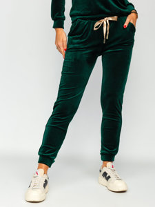 Women's 2-Piece Velour Tracksuit Bottle Green Bolf 8129